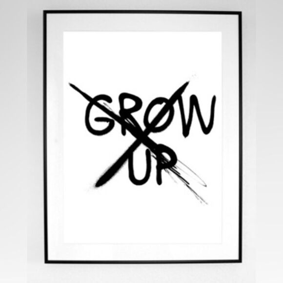 18”x 24” “DON’T GROW UP” Print on Recycled Paper with Water Based Ink - Picture 1 of 2